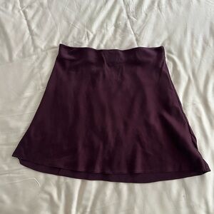 Quince Silk Burgundy Mini Skirt